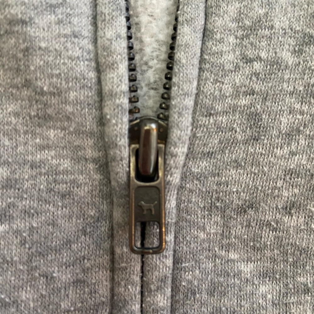 PINK gray zip up hoodie sweatshirt - Picture 8 of 8